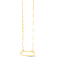 14K Elongated Link Push-lock Necklace