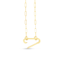 14K Elongated Link Push-lock Necklace