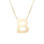 14K Gold Block Letter Initial B Necklace