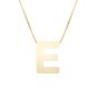 14K Gold Block Letter Initial E Necklace
