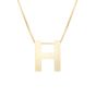 14K Gold Block Letter Initial H Necklace