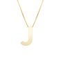 14K Gold Block Letter Initial J Necklace