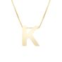 14K Gold Block Letter Initial K Necklace