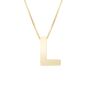 14K Gold Block Letter Initial L Necklace