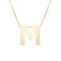 14K Gold Block Letter Initial M Necklace