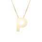 14K Gold Block Letter Initial P Necklace