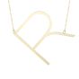 14K Gold Large Initial R Necklace
