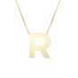14K Gold Block Letter Initial R Necklace
