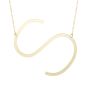 14K Gold Large Initial S Necklace