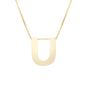 14K Gold Block Letter Initial U Necklace