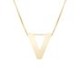14K Gold Block Letter Initial V Necklace