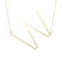 14K Gold Large Initial W Necklace