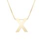14K Gold Block Letter Initial X Necklace