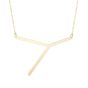 14K Gold Large Initial Y Necklace
