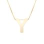 14K Gold Block Letter Initial Y Necklace