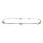 14K & Silver Stationed Circles Anklet