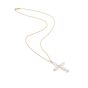 14K Gold Pearl Cross Pendant