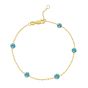 14K Blue Topaz Station Bracelet