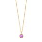 14K Created Pink Sapphire Birthstone Pendant