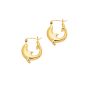 14K Gold Small Dolphin Back to Back Hoop Earring