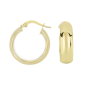 10K Gold Gold Polished Tube Hoop Earrings