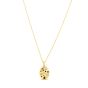 14K Gold Gemstone Inlay Oval Necklace