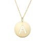 14k Disc Pendant Initial Series - ALL LETTERS