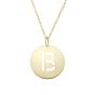 14K Gold Disc Initial B Necklace