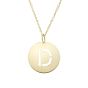 14K Gold Disc Initial D Necklace