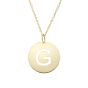 14K Gold Disc Initial G Necklace