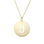 14K Gold Disc Initial J Necklace