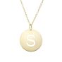 14K Gold Disc Initial S Necklace