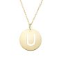 14k Disc Pendant Initial Series - ALL LETTERS