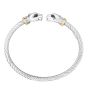 Silver & 18K Sapphire Panther Bangle