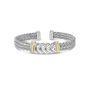 Silver & 18K Gold Men's Large Braided Cuff Bracelet
