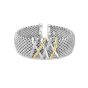 Silver, 18K Gold and Diamond Popcorn Tally Bangle 