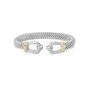 Silver & 18K Gold Popcorn Cuff Horsehoe Bangle 