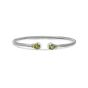 Silver & 18K Gold Hexagon Cuff Italian Cable Bangle