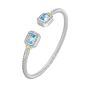 Diamond & Blue Topaz Italian Cable Bangle