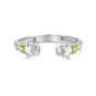Silver & 18K Gold Tiger Cuff Bangle