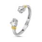 Silver & 18K Gold Tiger Cuff Bangle
