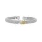 Silver 18K Diamond XO Bangle