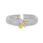 Silver & 18K Larger Puffy X Cuff
