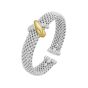 Silver & 18K Larger Puffy X Cuff