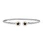 Silver & 18K Round Tip Cable Cuff Bangle