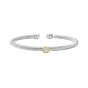 Silver & 18K Twist Cuff Bangle with Round Diamond