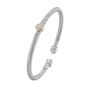 Silver & 18K Twist Cuff Bangle with Round Diamond