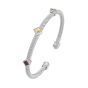Silver & 18K Triple Accent Twist Cuff Bangle