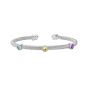 Silver & 18K Triple Accent Twist Cuff Bangle