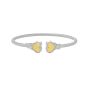 Silver & 18K Polished Heart Cuff Bangle